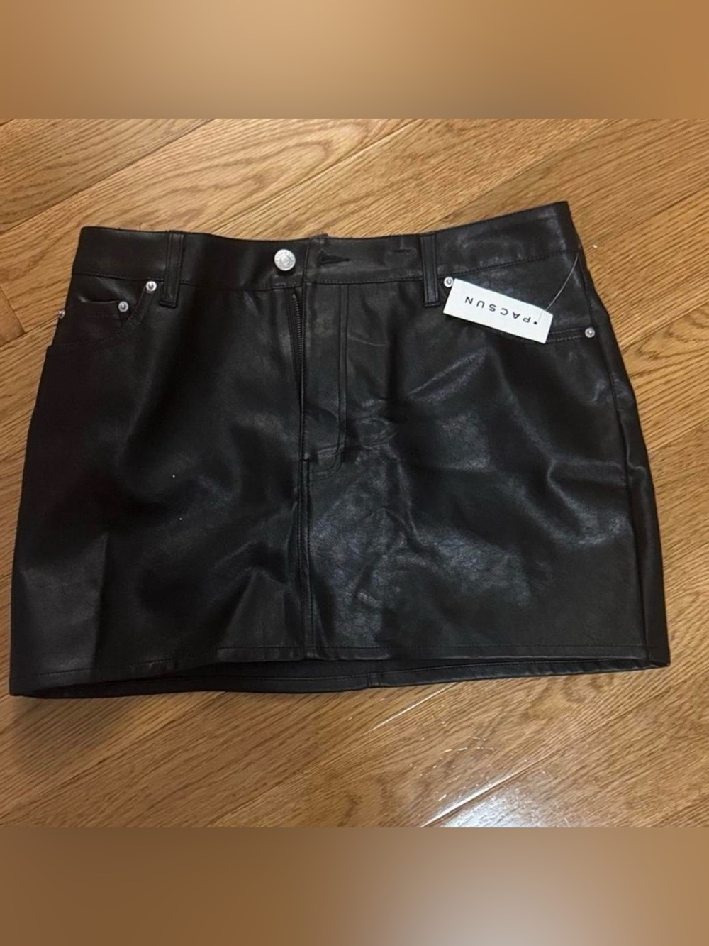 PacSun Black Faux Leather Mini Skirt